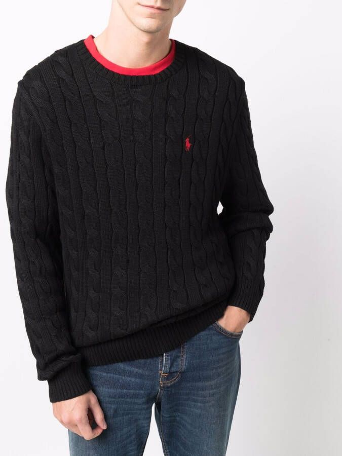 Polo Ralph Lauren Kabelgebreide trui Zwart