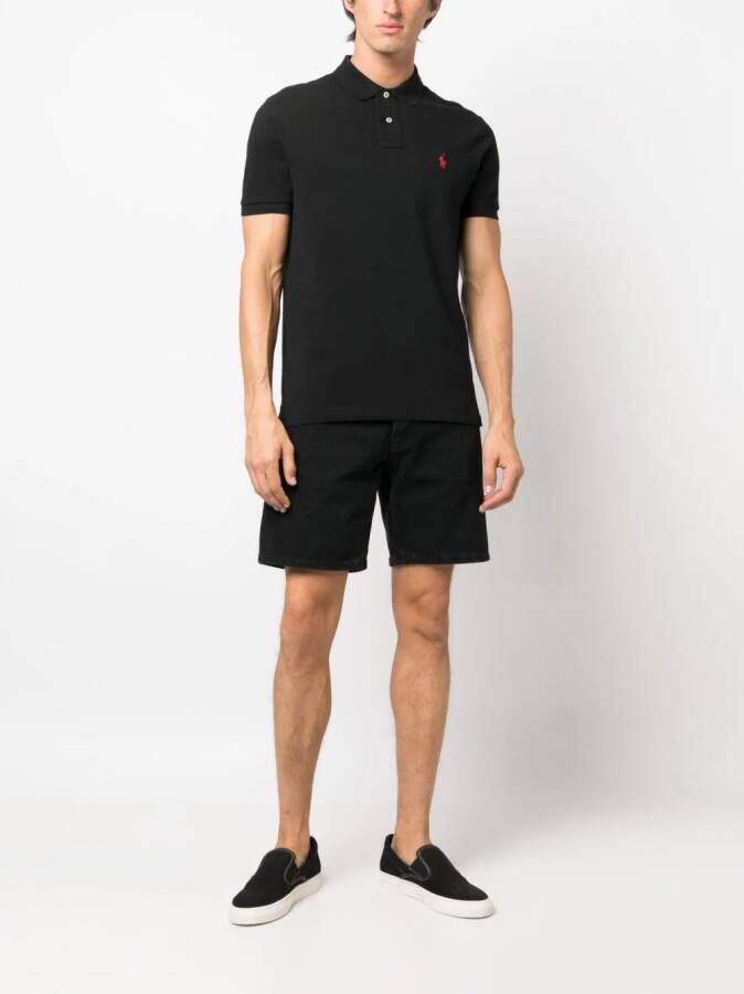 Polo Ralph Lauren Katoenen poloshirt met borduurwerk Zwart