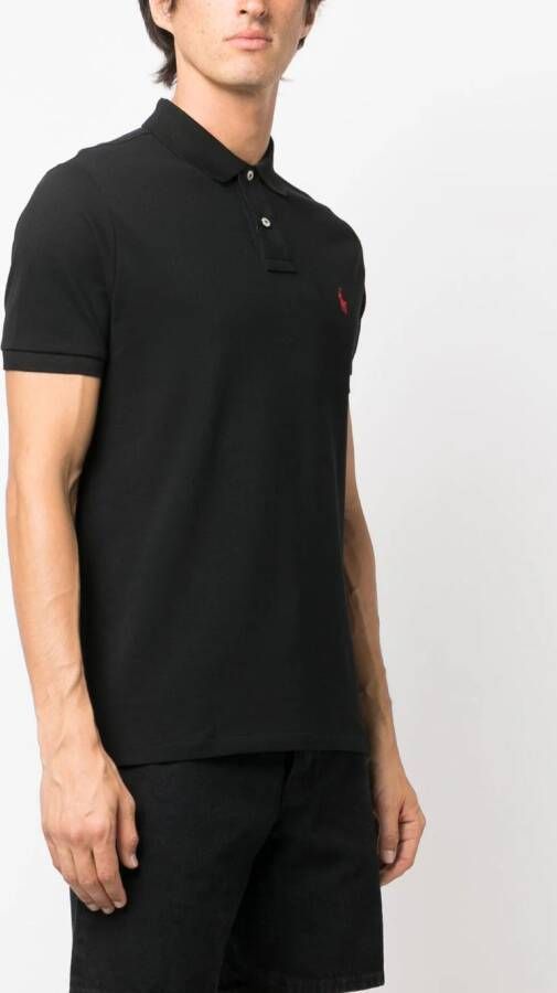 Polo Ralph Lauren Katoenen poloshirt met borduurwerk Zwart