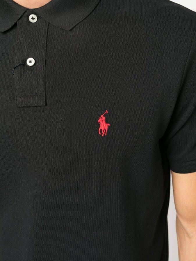 Polo Ralph Lauren Katoenen poloshirt met borduurwerk Zwart
