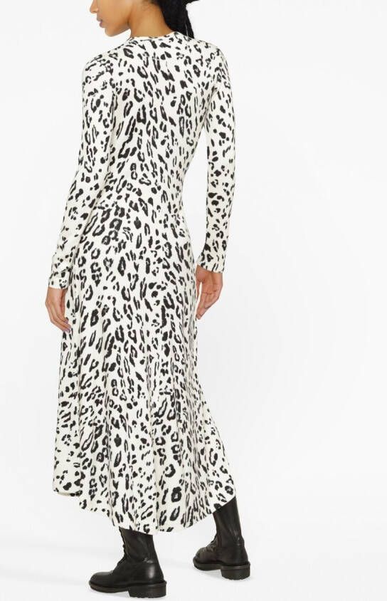 Polo Ralph Lauren Midi-jurk met luipaardprint Wit