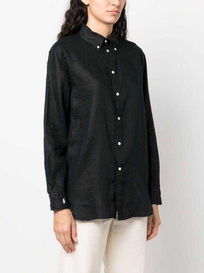 Polo Ralph Lauren Linnen blouse Zwart