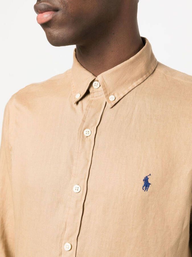 Polo Ralph Lauren Overhemd met geborduurd logo Bruin