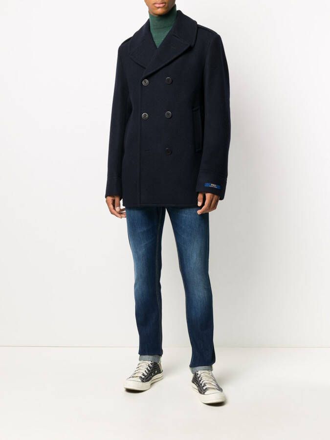 Polo Ralph Lauren Mantel met dubbele rij knopen Blauw