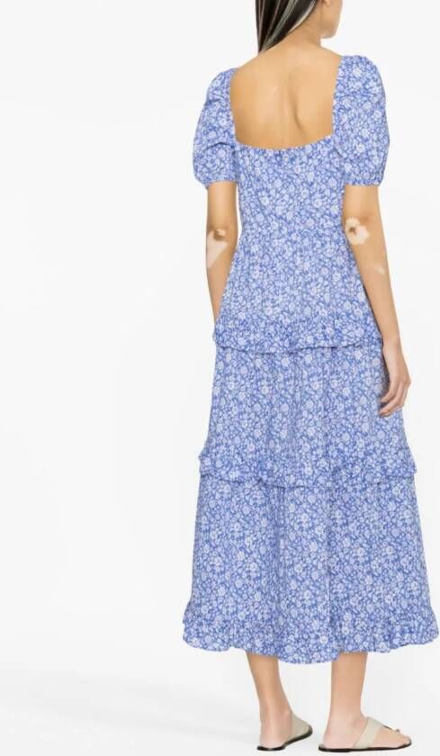 Polo Ralph Lauren Maxi-jurk met pofmouwen Blauw