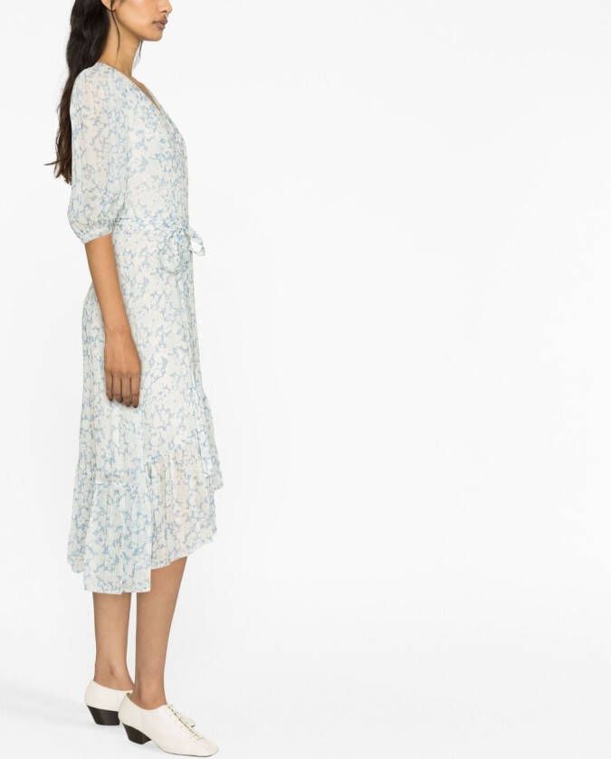 Polo Ralph Lauren Midi-jurk met bloemenprint Blauw