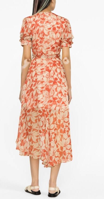 Polo Ralph Lauren Midi-jurk met bloemenprint Oranje