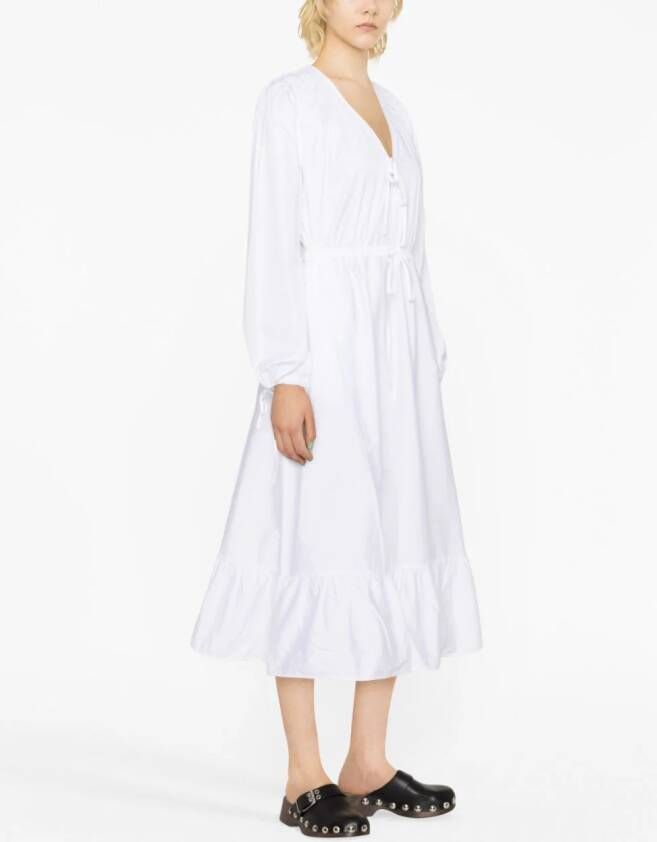 Polo Ralph Lauren Midi-jurk met ruches Wit