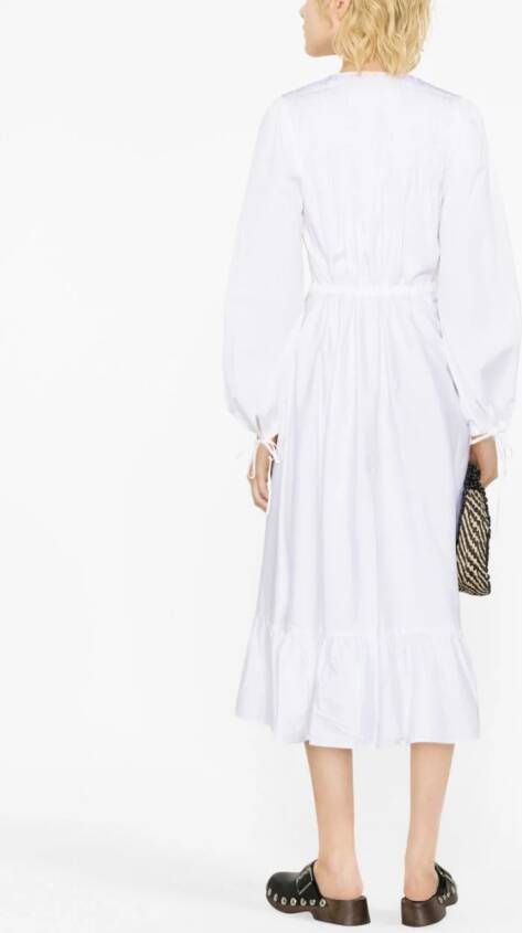 Polo Ralph Lauren Midi-jurk met ruches Wit