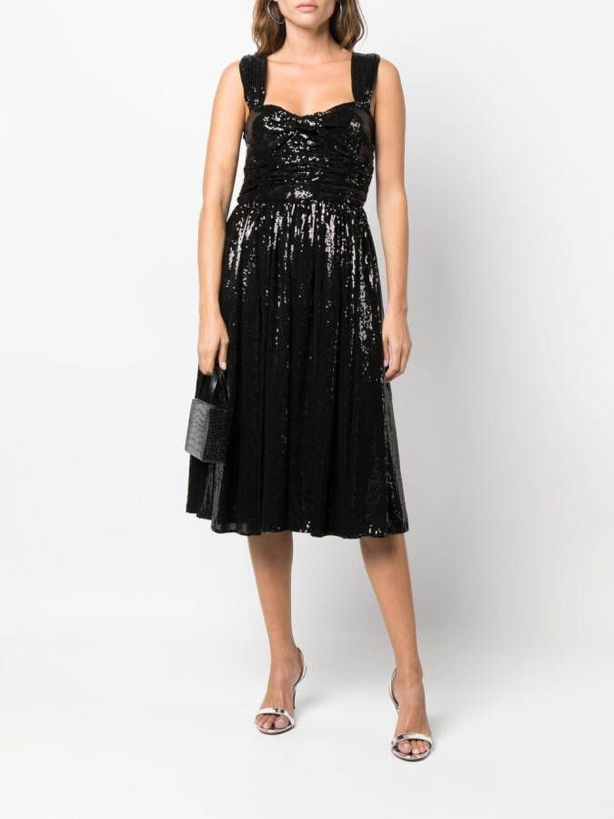 Polo Ralph Lauren Midi-jurk verfraaid met pailletten Zwart