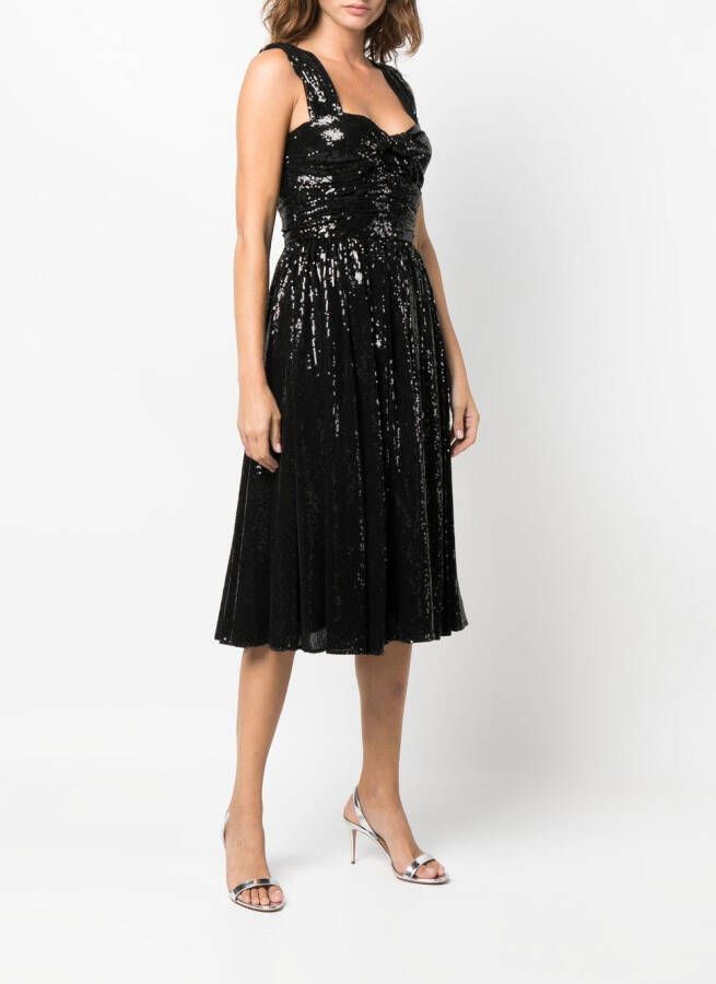Polo Ralph Lauren Midi-jurk verfraaid met pailletten Zwart