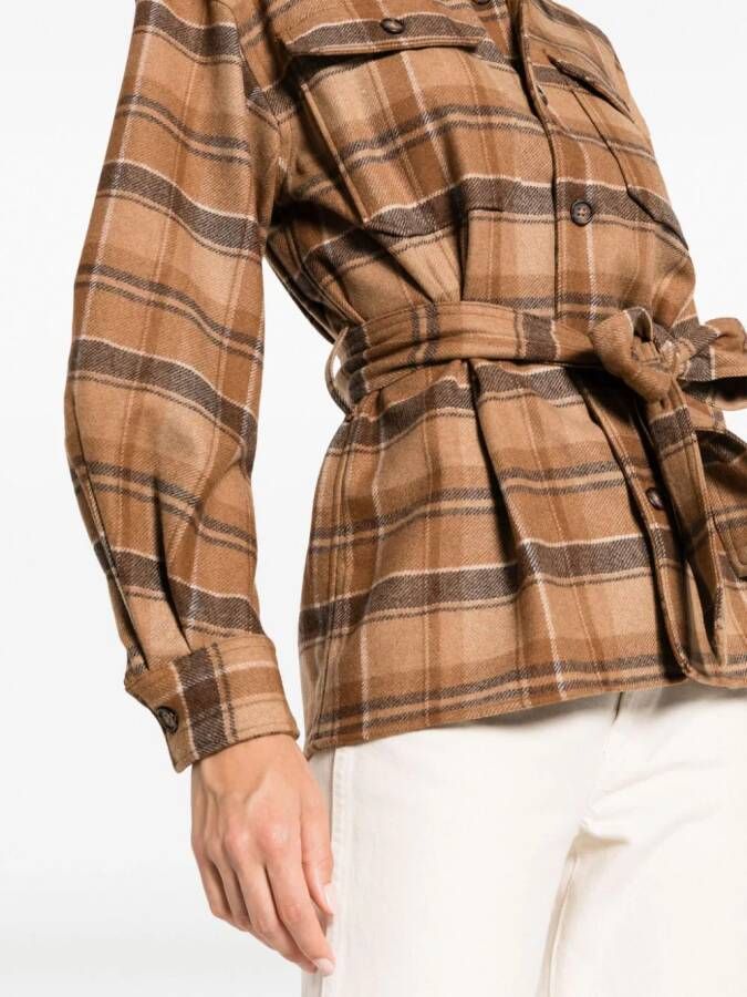 Polo Ralph Lauren Geruite blouse Bruin