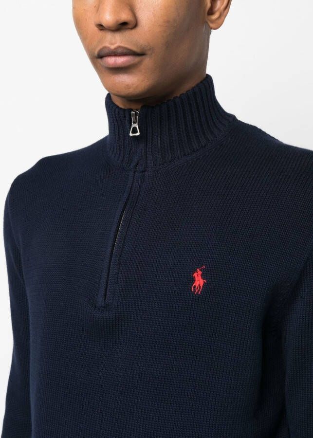 Polo Ralph Lauren Sweater met halve rits Blauw