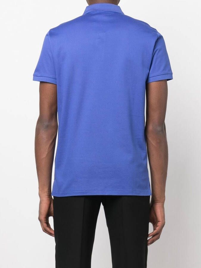 Ralph Lauren Purple Label Poloshirt met geborduurd logo Blauw