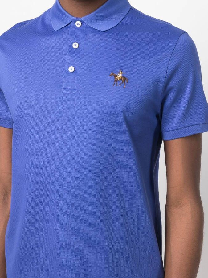 Ralph Lauren Purple Label Poloshirt met geborduurd logo Blauw