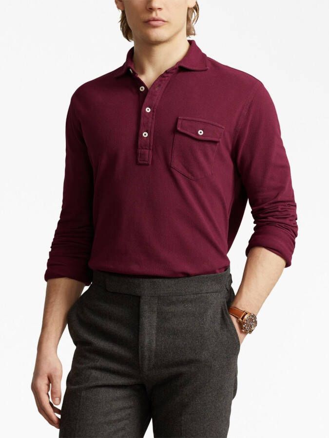 Polo Ralph Lauren Poloshirt met lange mouwen Rood