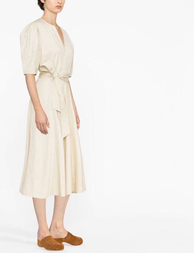 Polo Ralph Lauren Midi-jurk met pofmouwen Beige