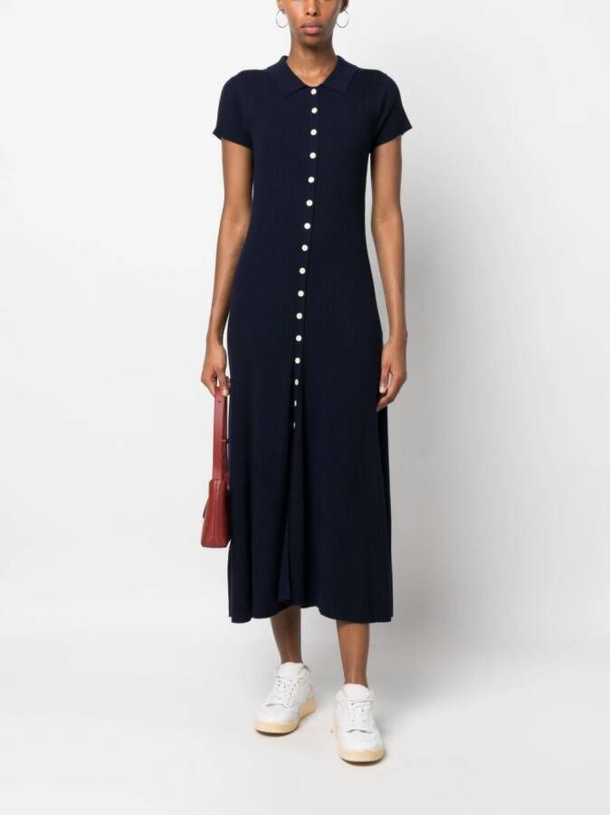 Polo Ralph Lauren Ribgebreide jurk Blauw