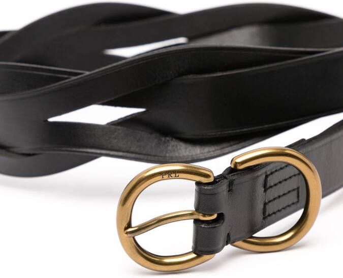 Polo Ralph Lauren Riem van gevlochten leer Zwart