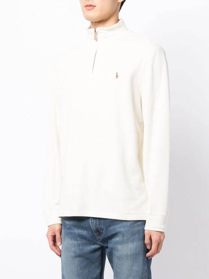 Polo Ralph Lauren Sweater met halve rits Wit