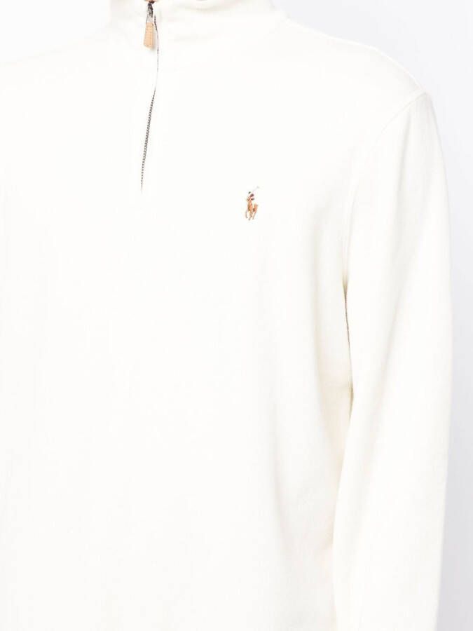 Polo Ralph Lauren Sweater met halve rits Wit