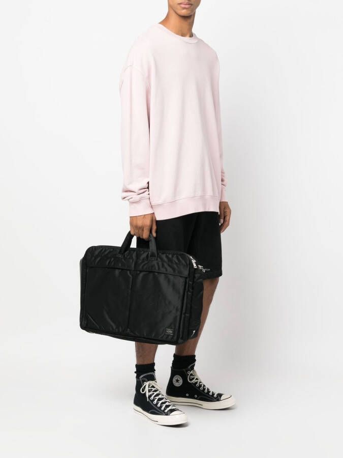 Porter-Yoshida & Co. Aktetas met logopatch Zwart