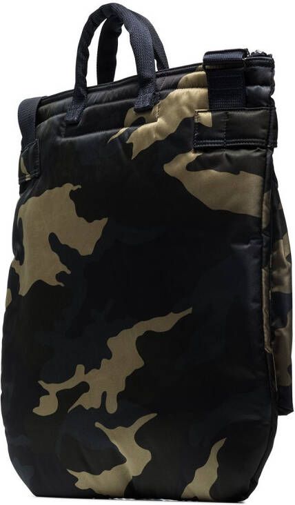 Porter-Yoshida & Co. Helmet shopper met camouflageprint Groen