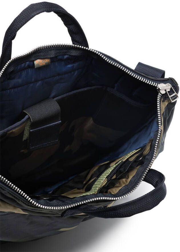 Porter-Yoshida & Co. Helmet shopper met camouflageprint Groen
