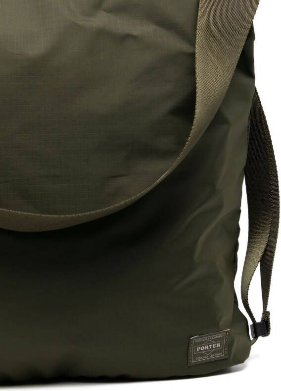Porter-Yoshida & Co. Schoudertas met logopatch Groen