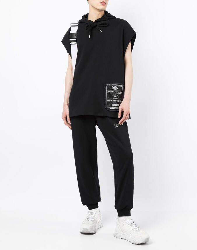Ports V Hoodie met logopatch Zwart