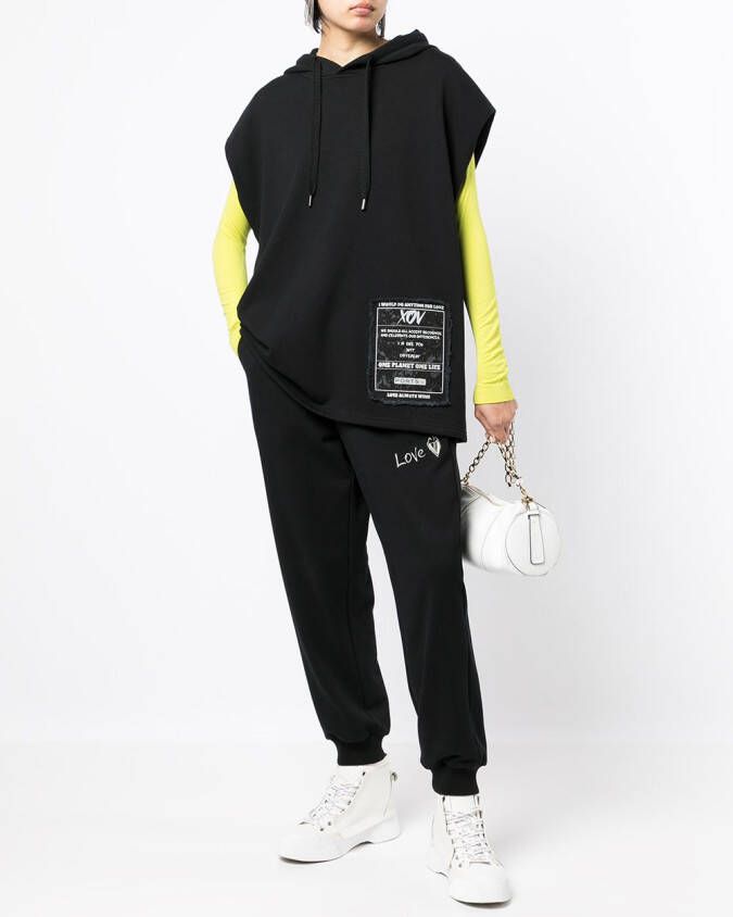 Ports V Hoodie met logopatch Zwart