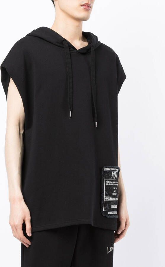 Ports V Hoodie met logopatch Zwart