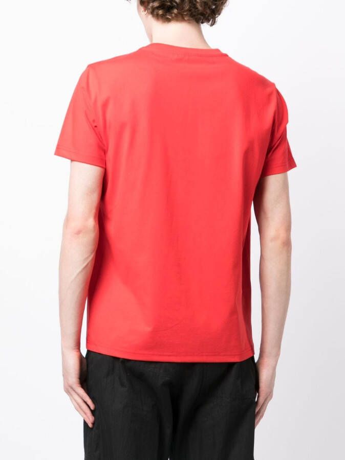 Ports V T-shirt met geborduurd logo Rood