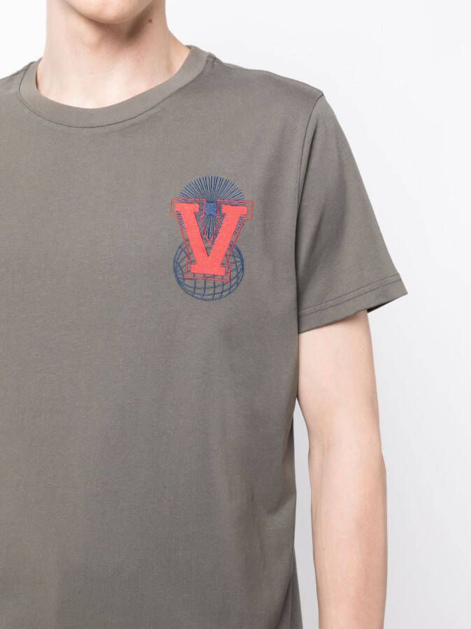 Ports V T-shirt met geborduurd logo Grijs