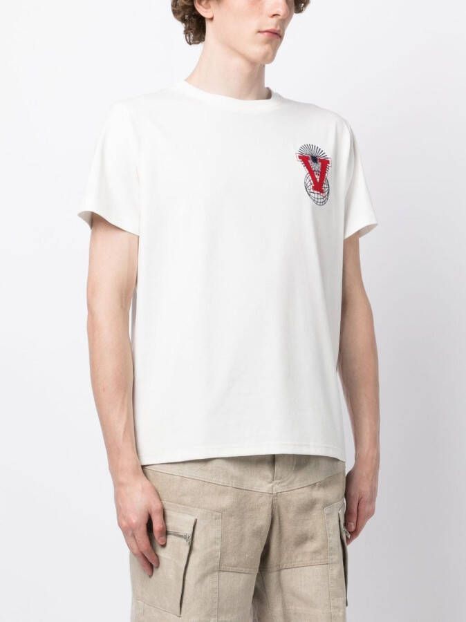 Ports V T-shirt met geborduurd logo Wit