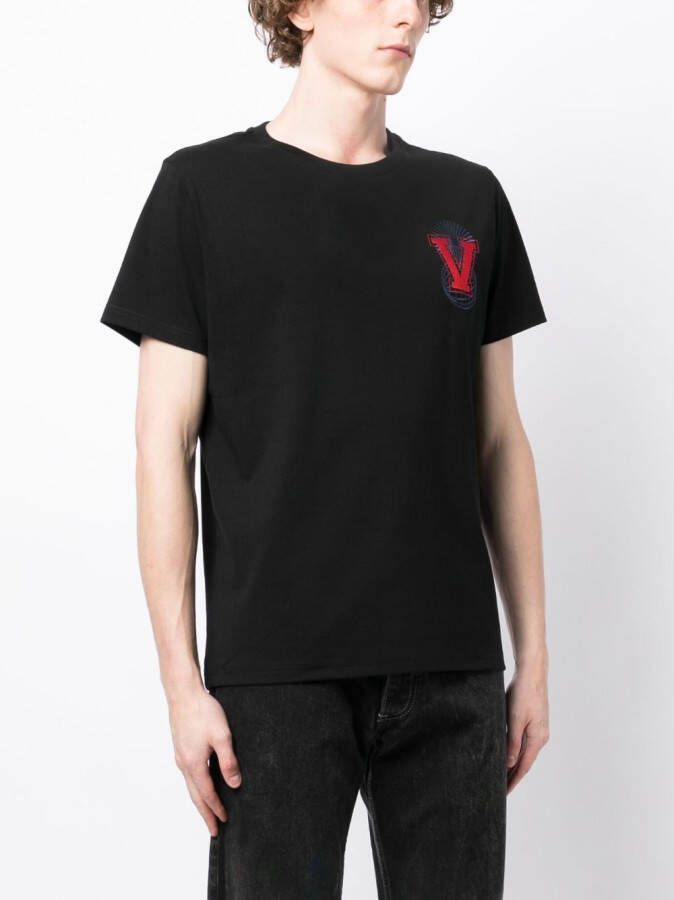 Ports V T-shirt met geborduurd logo Zwart