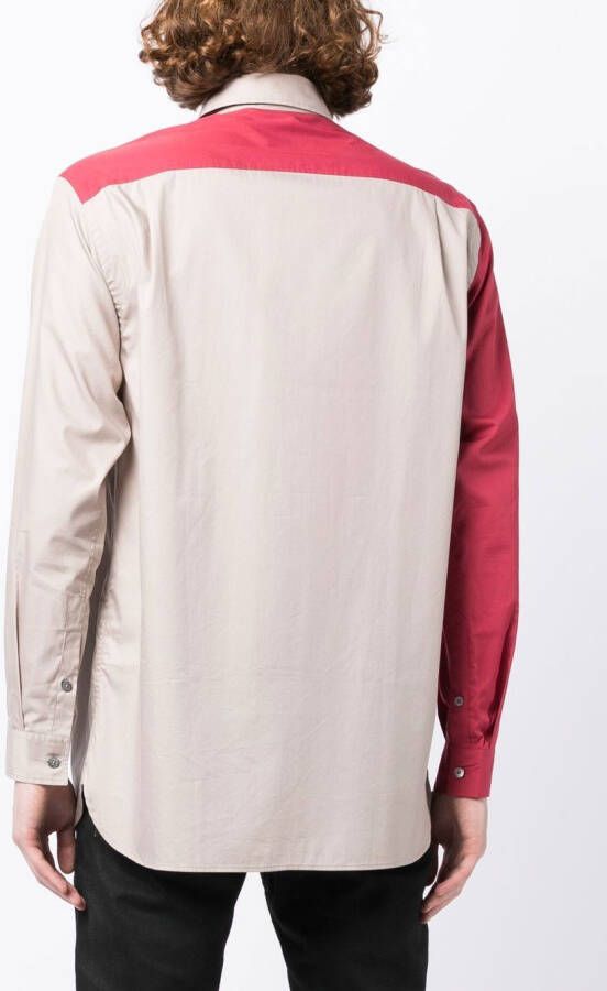 Ports V Overhemd met geometrische print Beige