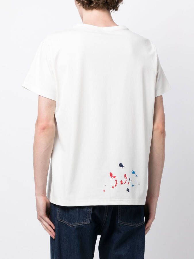 Ports V T-shirt met verfspatten Wit
