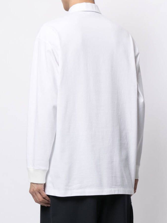 Ports V Poloshirt met contrastvlak Wit