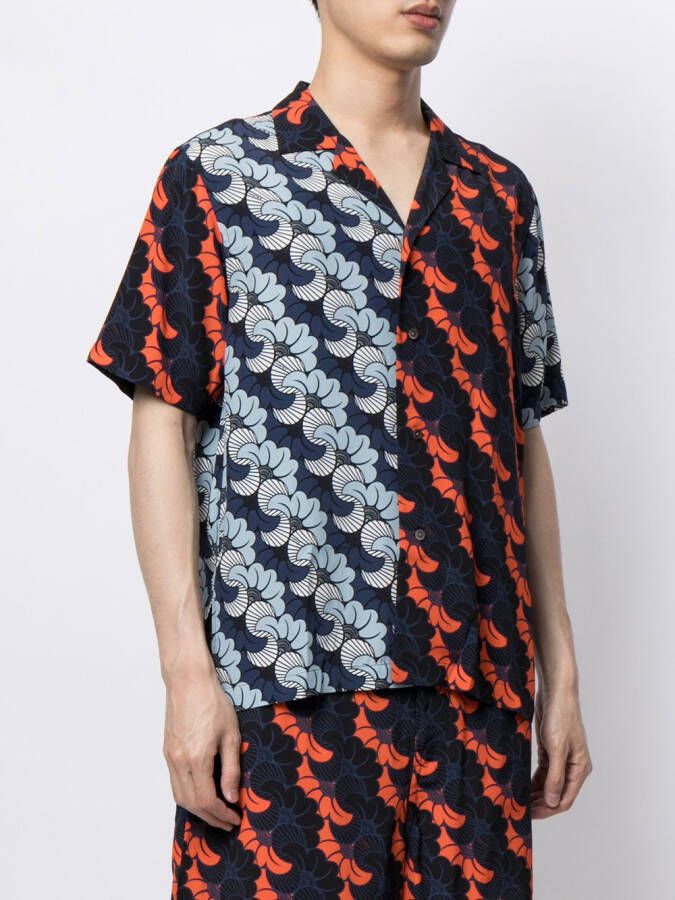Ports V Shirt met bloemenprint Blauw