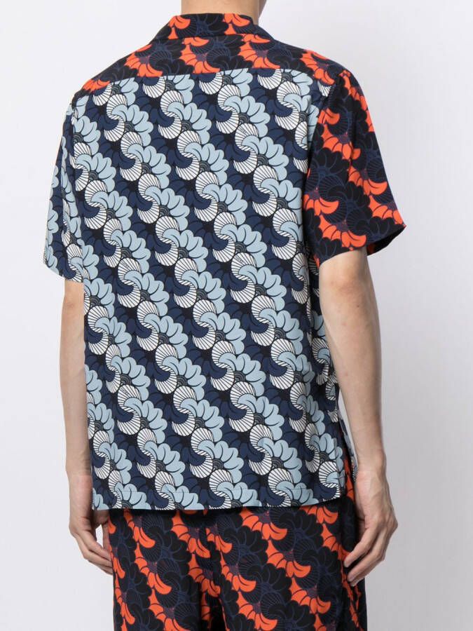 Ports V Shirt met bloemenprint Blauw