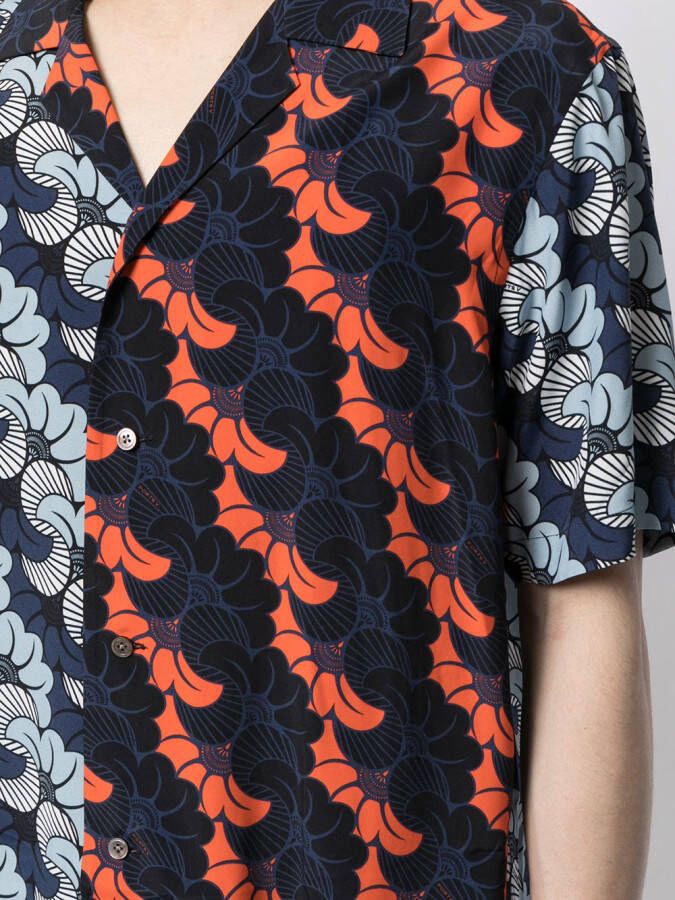 Ports V Shirt met bloemenprint Blauw