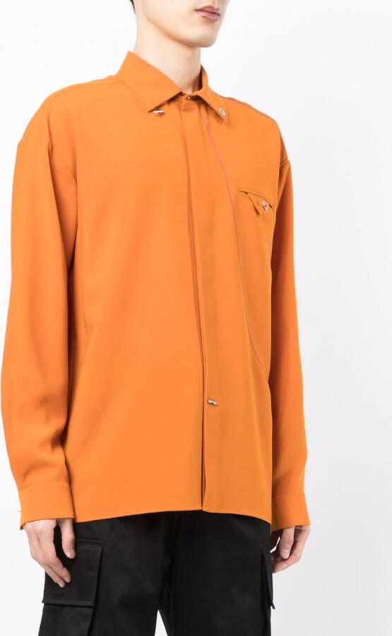 Ports V Shirt met contrasterend stiksel Oranje