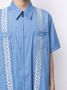 Ports V Shirt met geometrische band Blauw - Thumbnail 5
