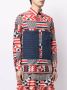Ports V Shirt met geometrische print Wit - Thumbnail 3