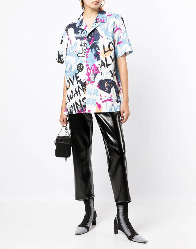 Ports V Shirt met graffiti-print Veelkleurig