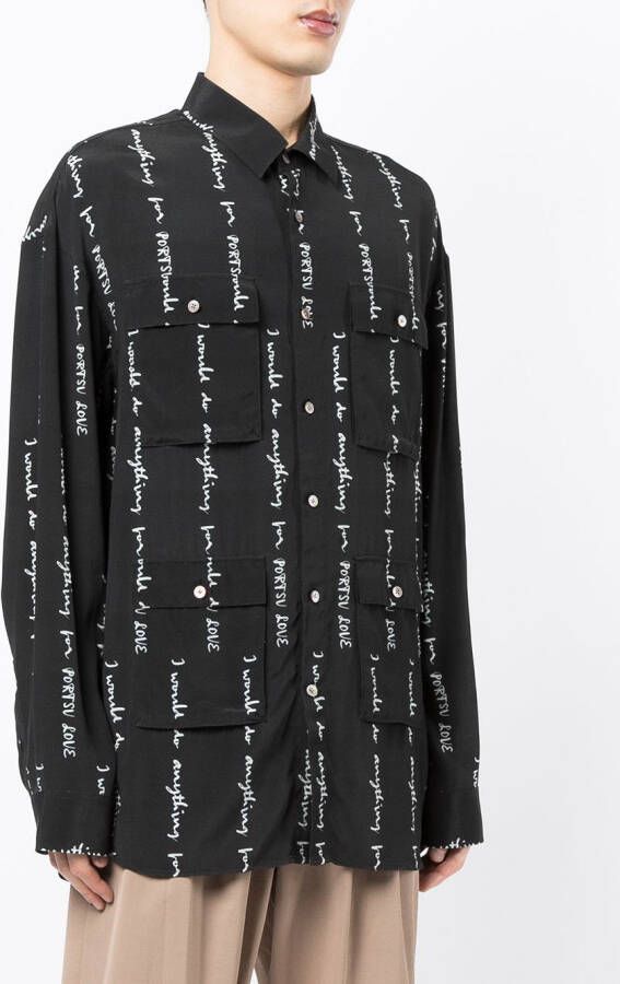 Ports V Shirt met print Zwart