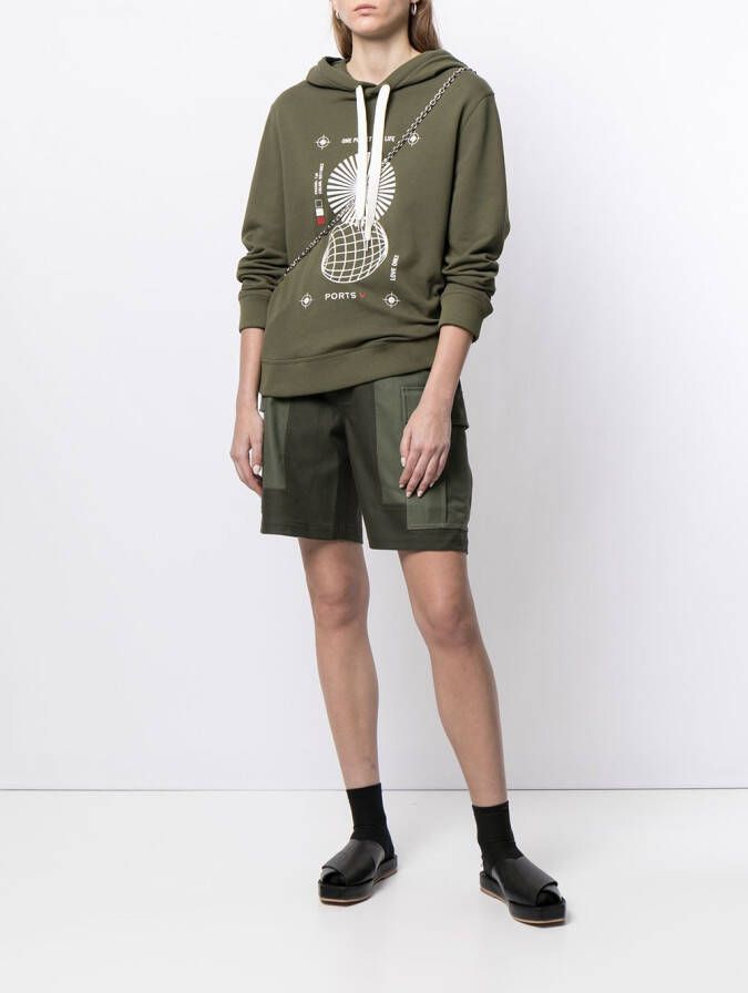 Ports V Sweater met print Groen