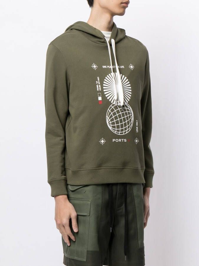 Ports V Sweater met print Groen