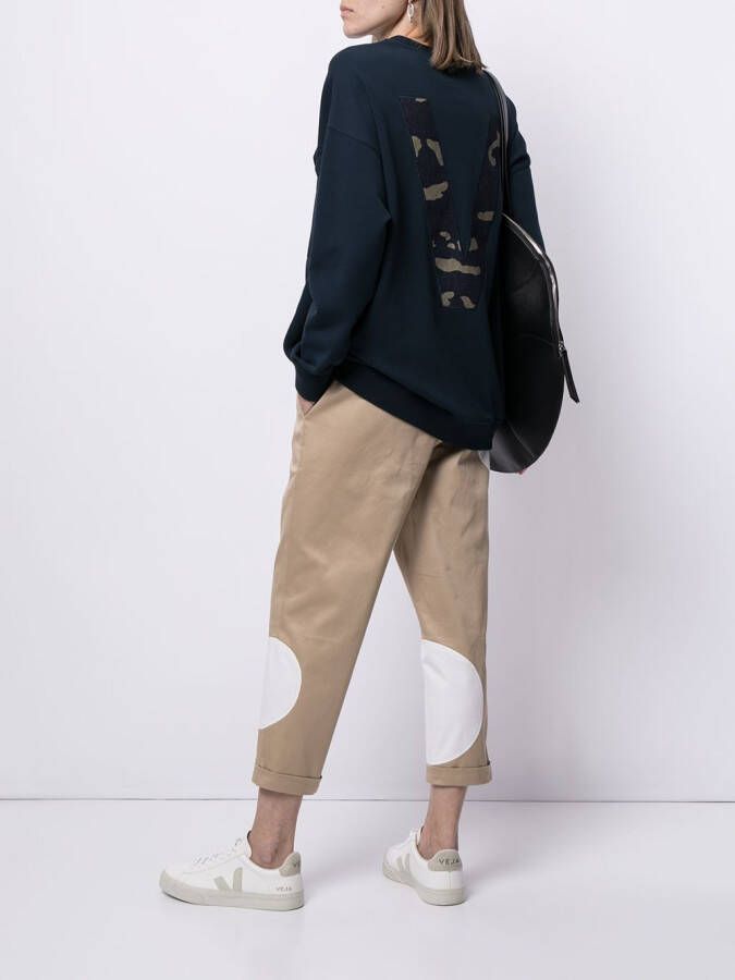 Ports V Sweater met ronde hals Blauw